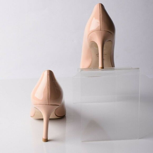 Stuart Weitzman Womens Anny 70 Pumps Heels Patent Leather Beige Nude 37 6.5 . - Picture 5 of 11